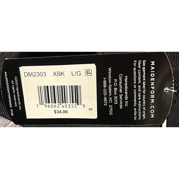 Maidenform Bra Size Large Wireless Seamless Rib Smart Zone Cups Black NWT - Picture 4 of 4